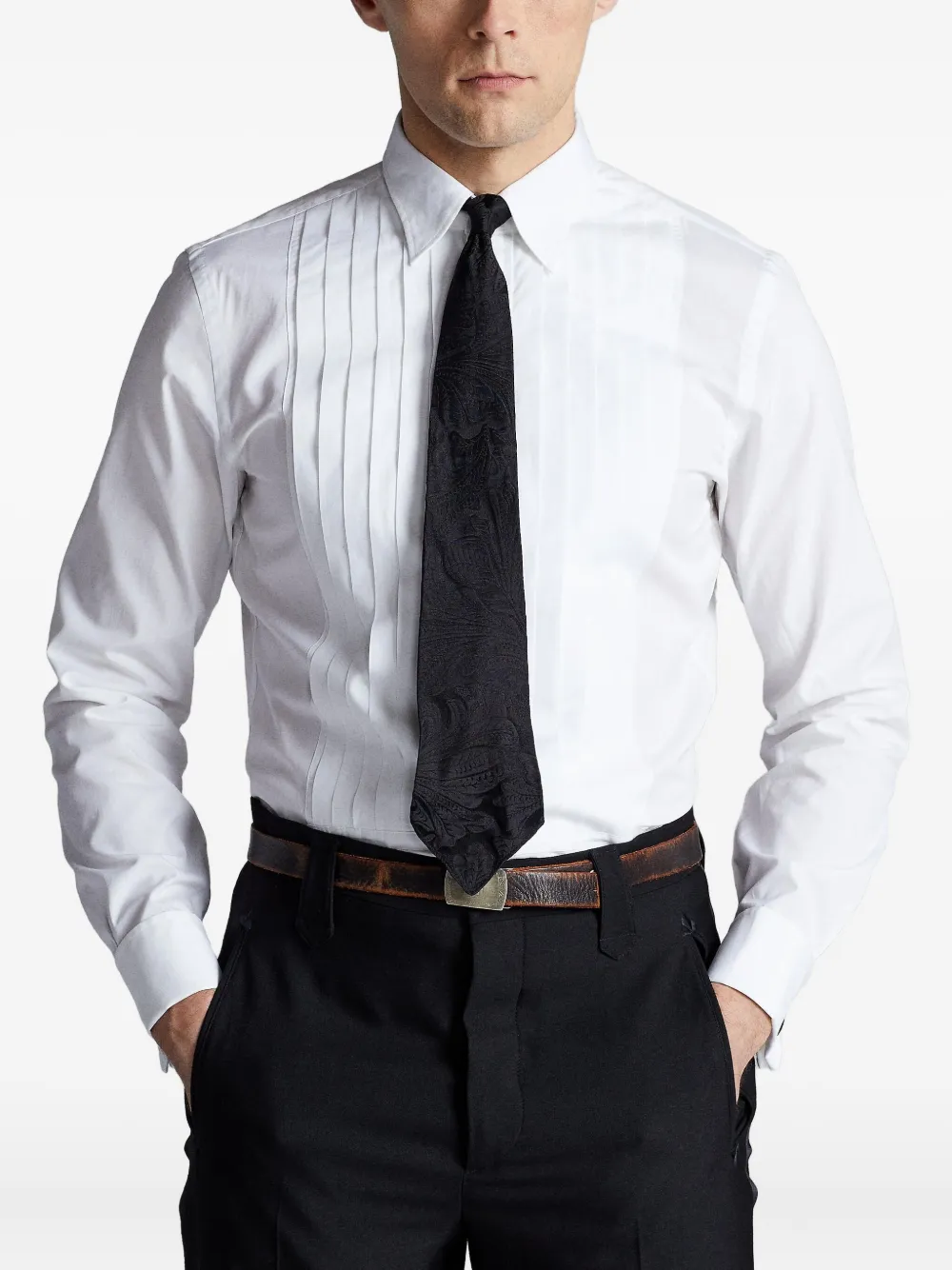 Ralph Lauren RRL Geplooid smoking overhemd Wit