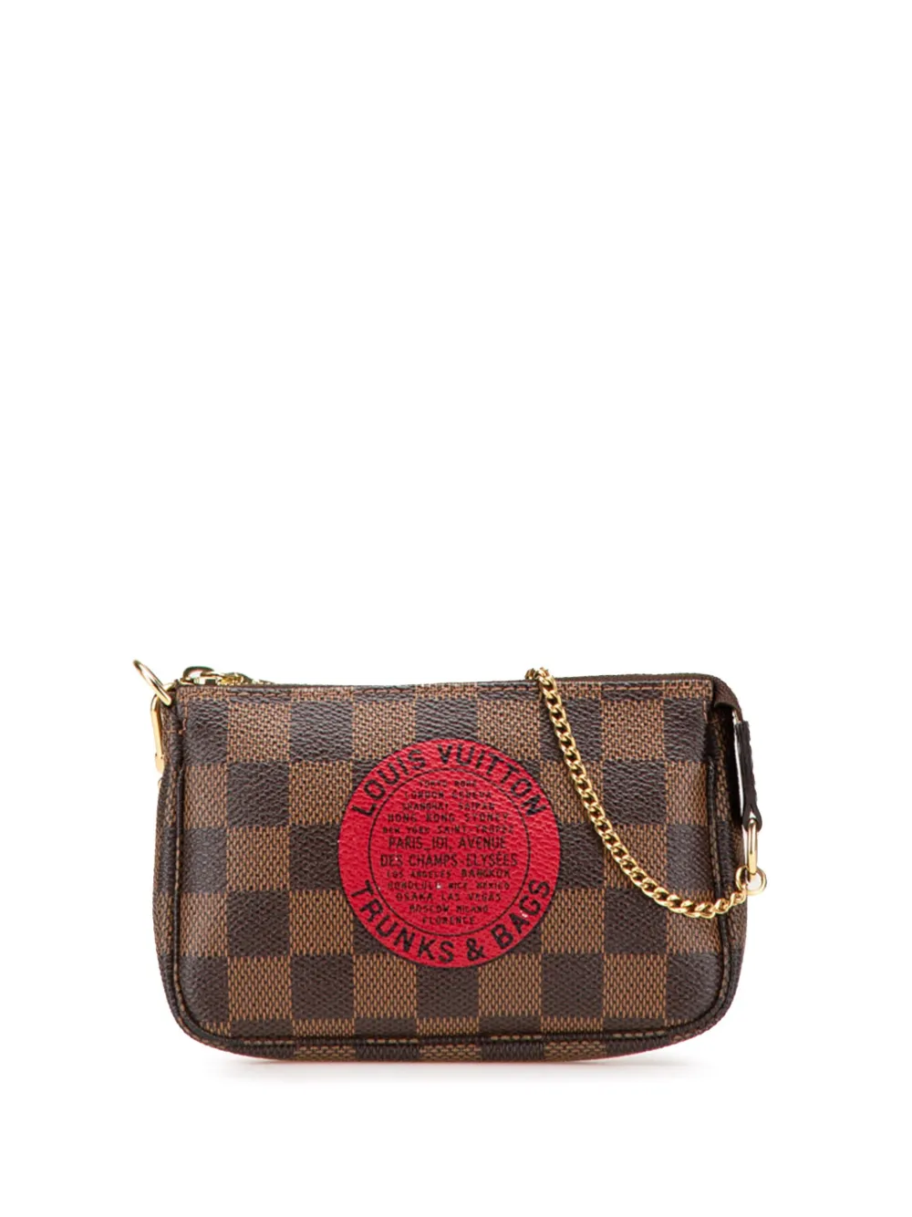 Louis Vuitton Pre-Owned 2009 ダミエ エベヌ トランク&バッグ ミニ ポシェット アクセソワール ハンドバッグ Louis Vuitton Pre-Owned 2009 ダミエ エベヌ トランク&バッグ ミニ ポシェット アクセソワール ハンドバッグ
