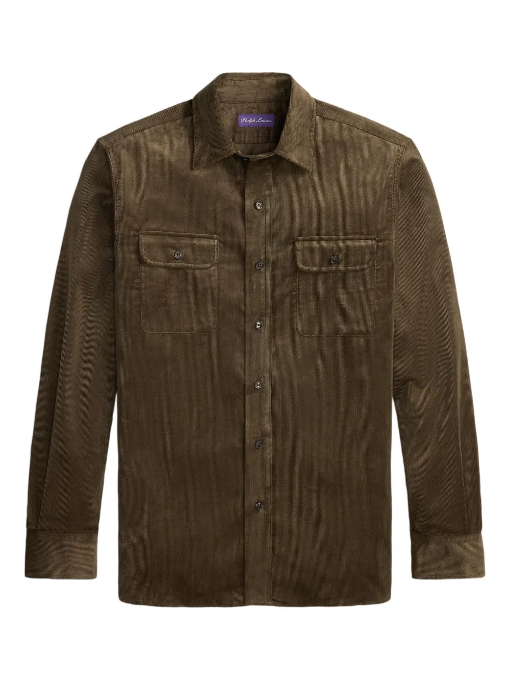 Ralph Lauren Purple Label corduroy chest-pocket shirt | Brown | Image 1