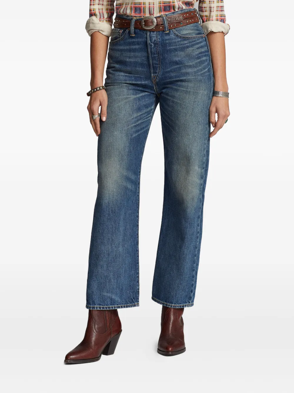 Ralph Lauren RRL Jeans met logopatch Blauw