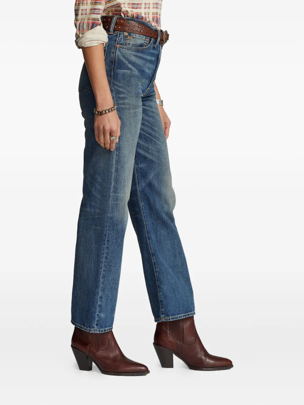 Ralph Lauren RRL Jeans met logopatch Blauw