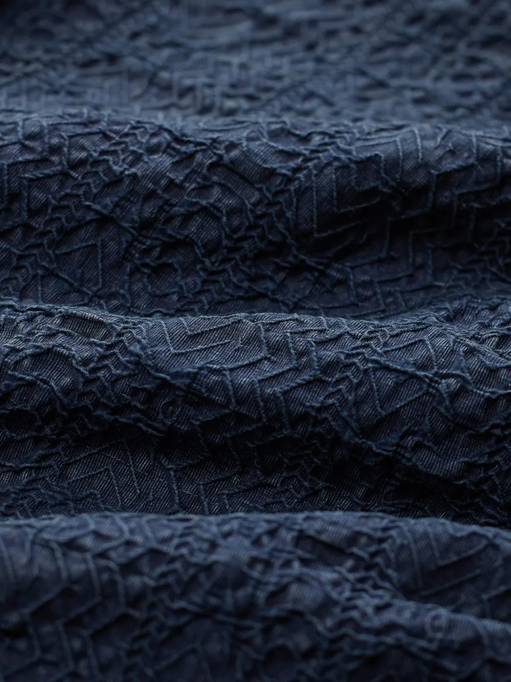 Rrl Patterned-jacquard Short-sleeve Jumpsuit In Blue