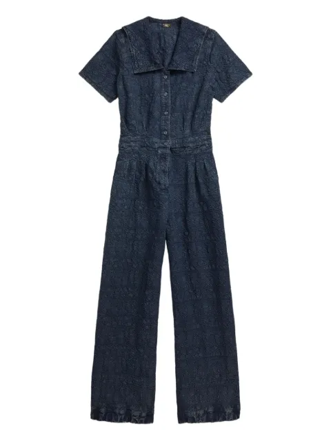Ralph Lauren RRL patterned-jacquard short-sleeve jumpsuit