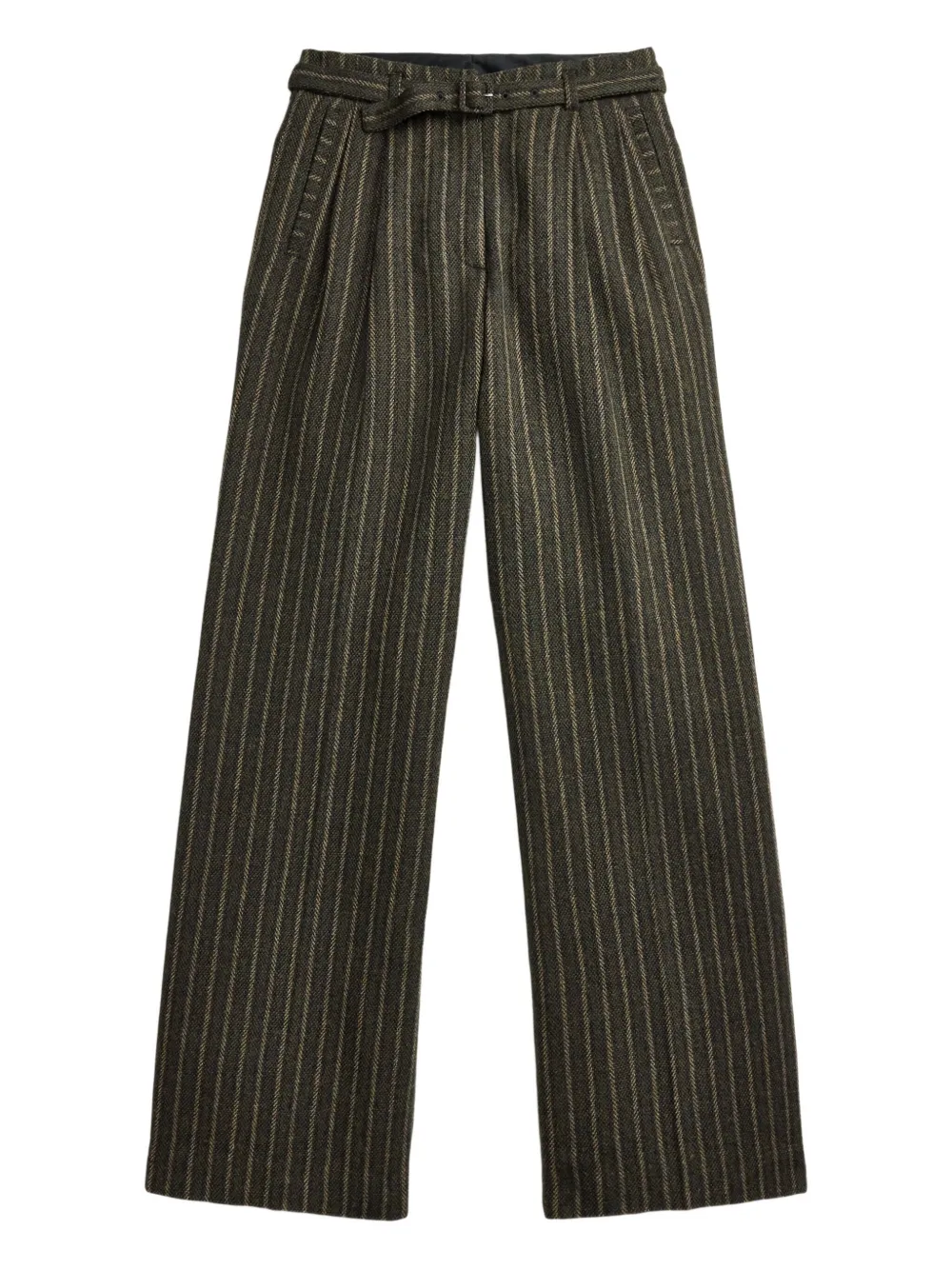 Ralph Lauren RRL pinstripe belted trousers | Green | Image 1