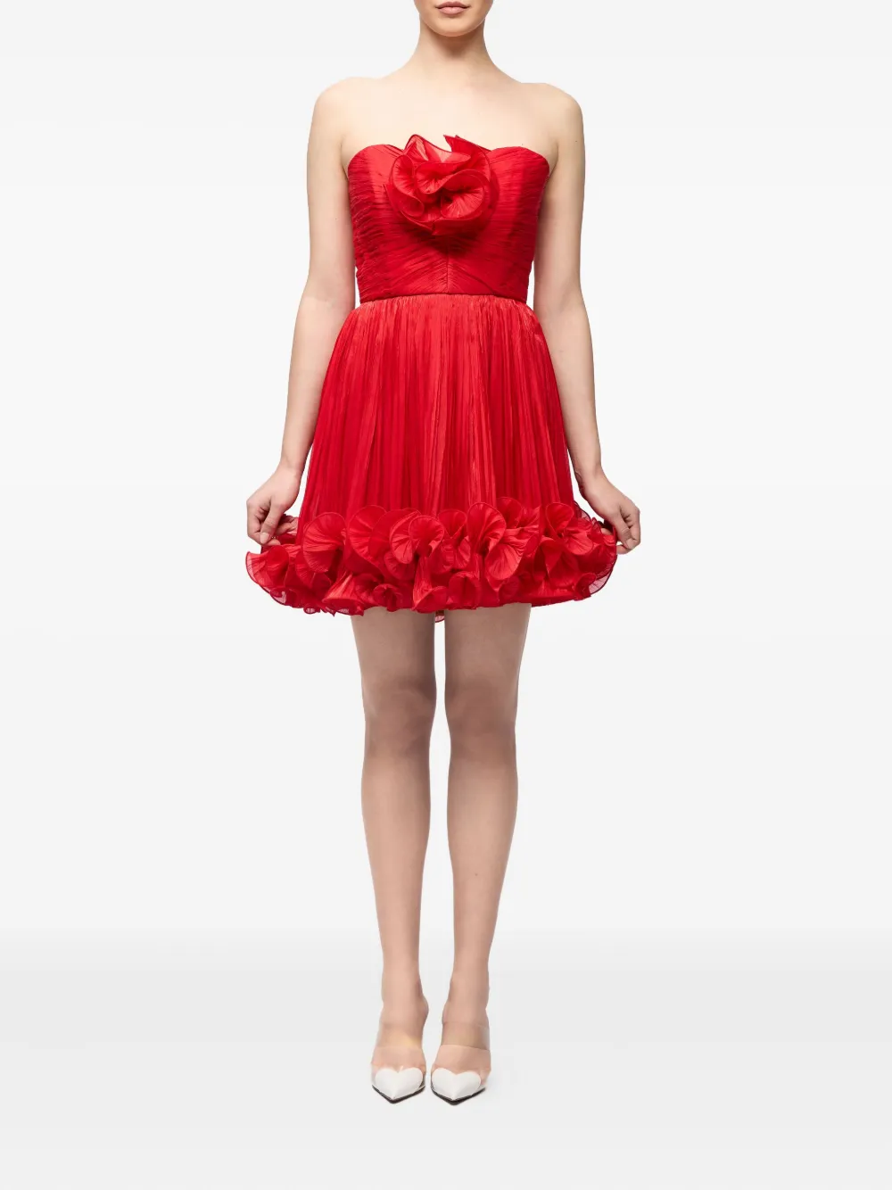 floral-appliqué dress