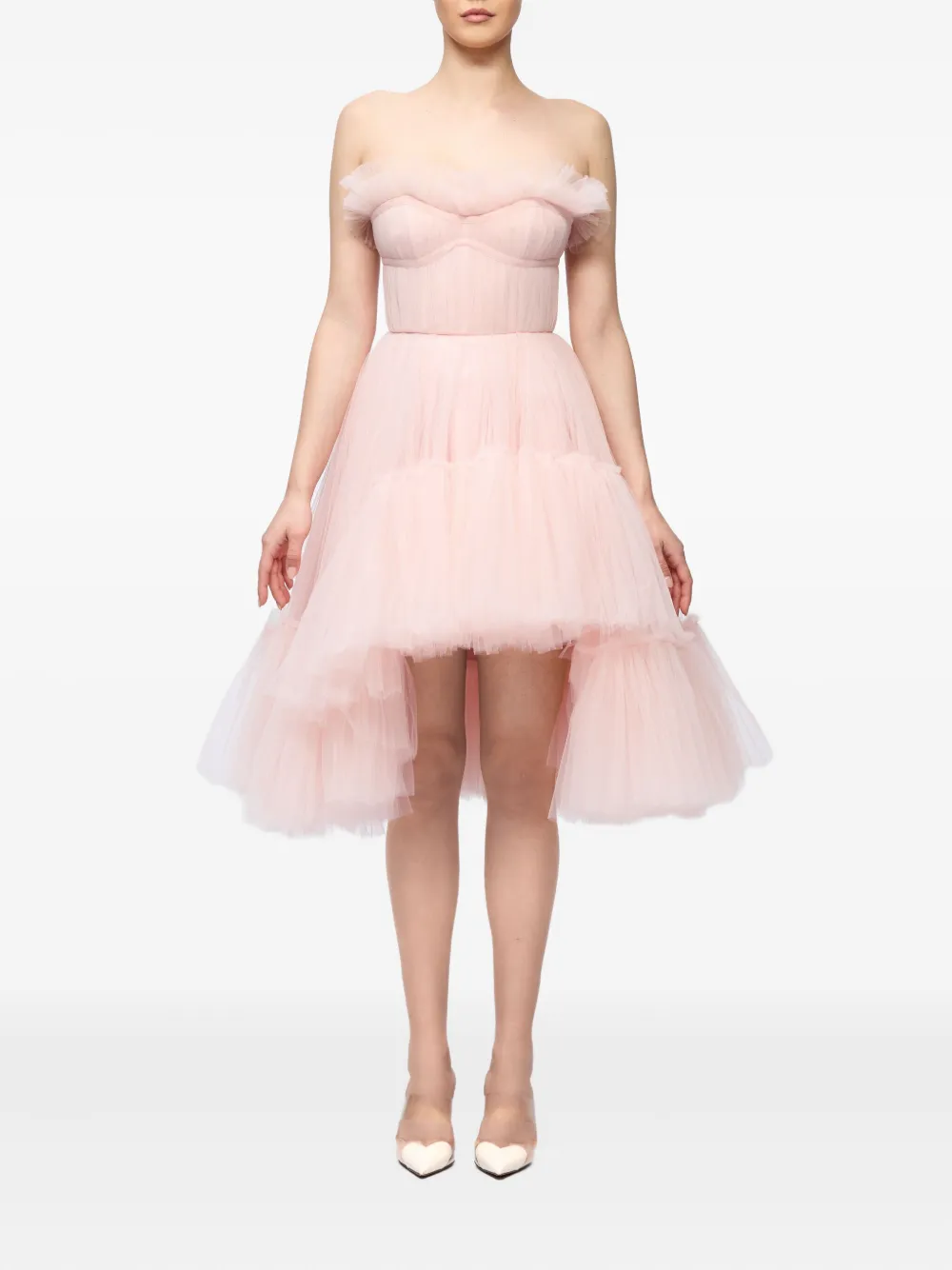 strapless ruffled dress