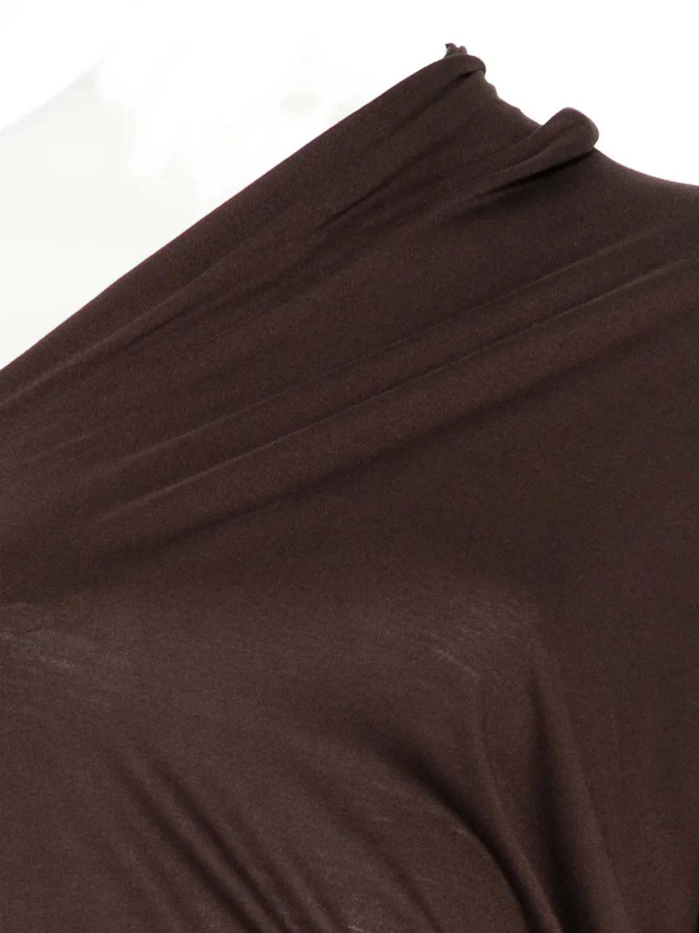 Rick Owens One-shoulder Long-sleeve Top In Brown