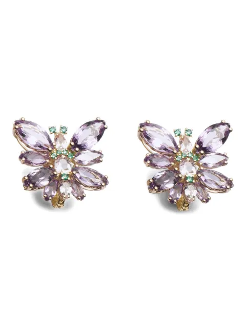 Dolce & Gabbana 18K yellow gold Butterfly multi-stone earrings
