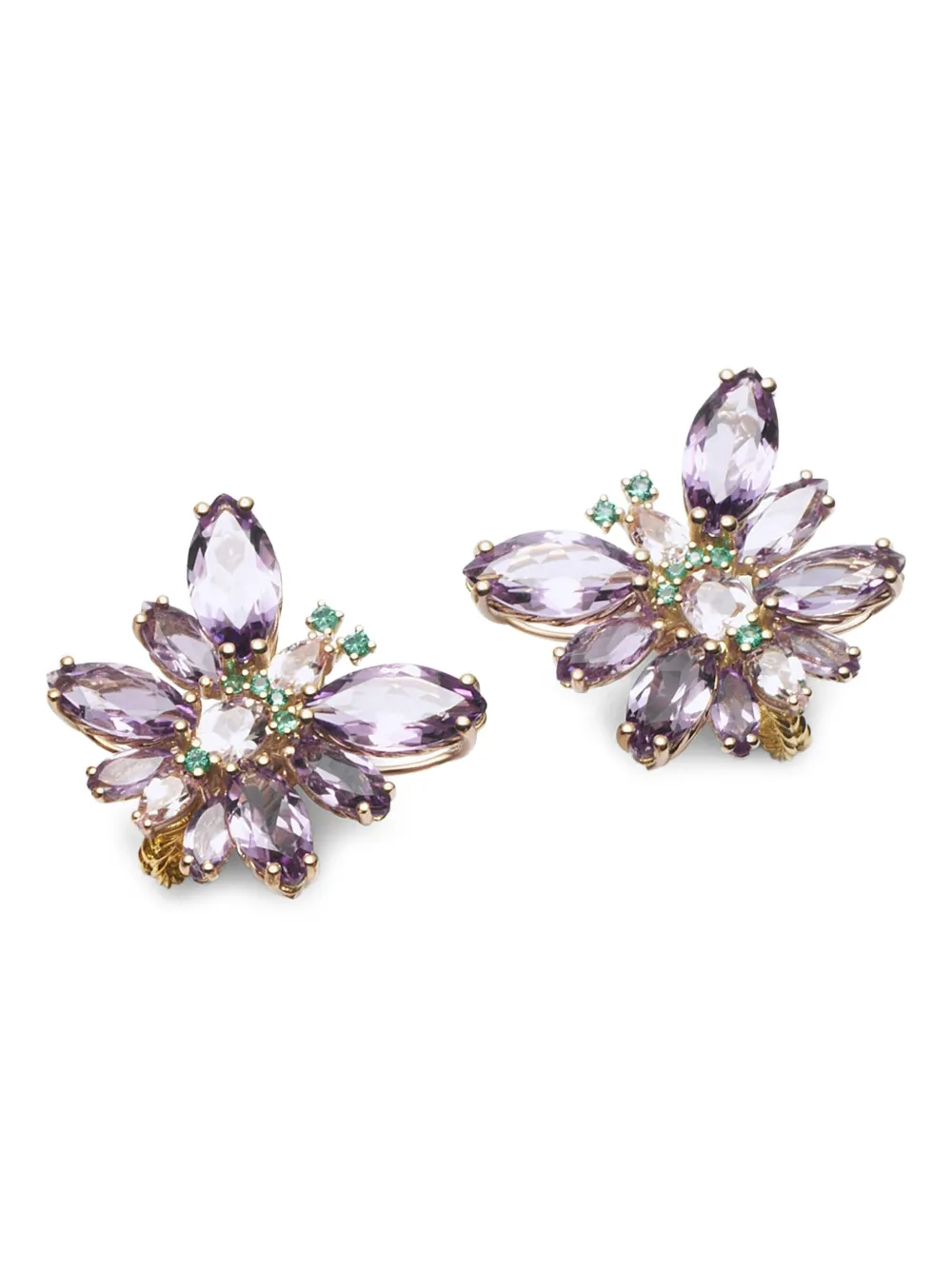  Dolce & Gabbana 18k Yellow Gold Butterfly Multi-stone Earrings 