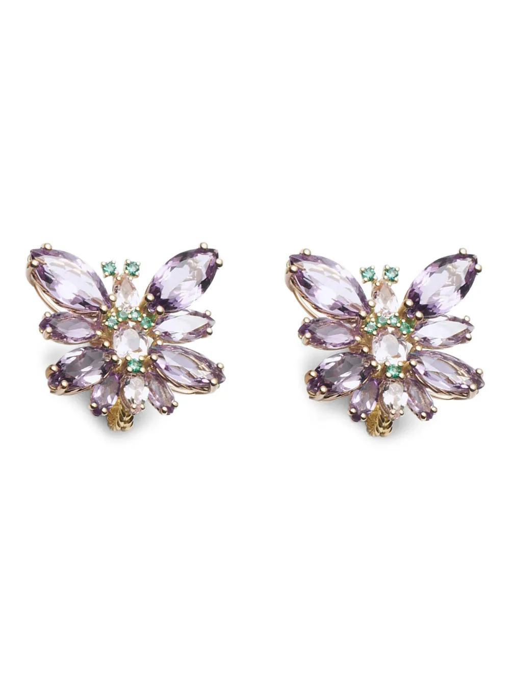 Dolce & Gabbana 18K yellow gold Butterfly multi-stone earrings - Oro
