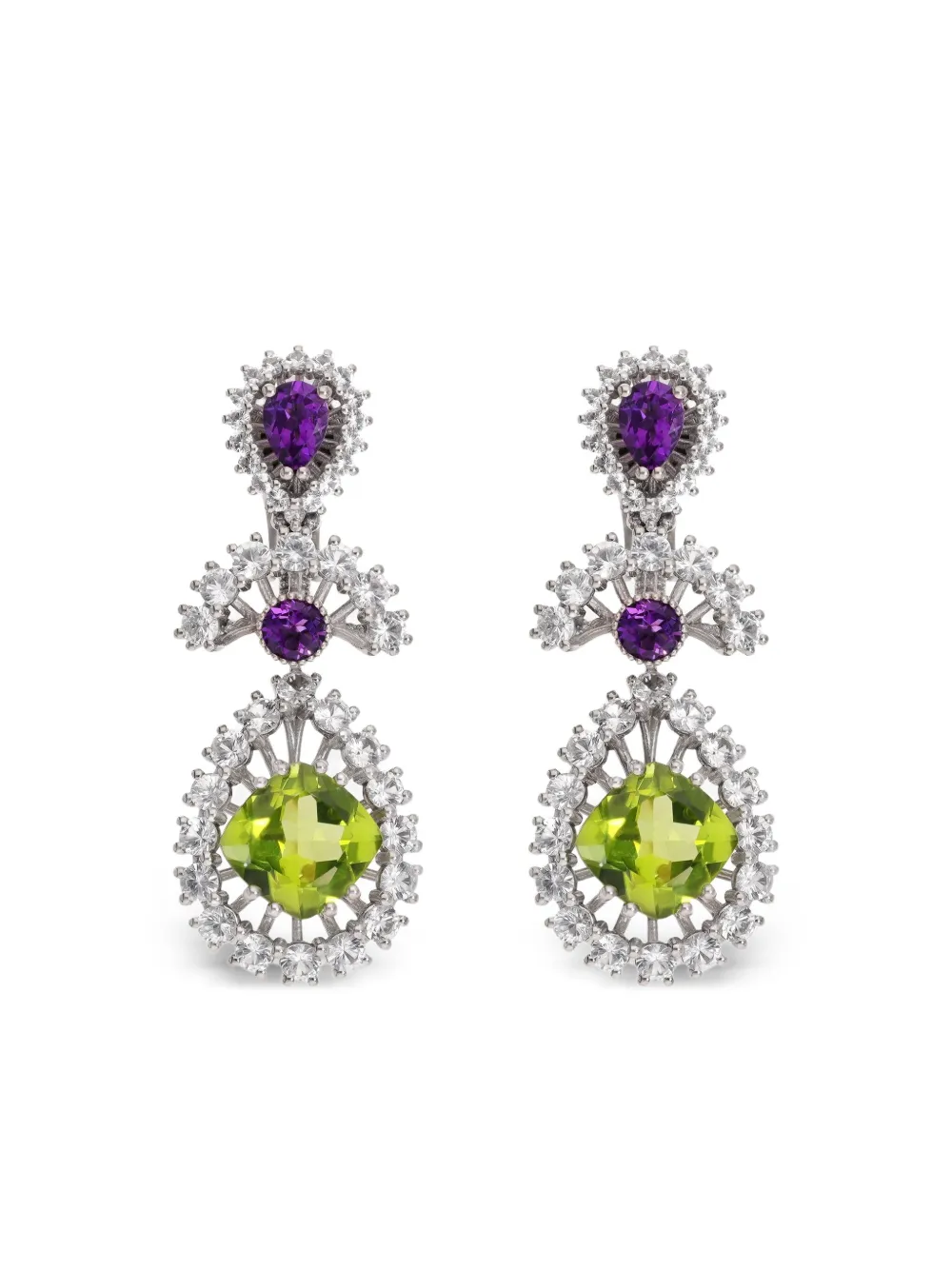 Dolce & Gabbana Orecchini Eleganza in oro bianco 18 carati con gemme - Argento