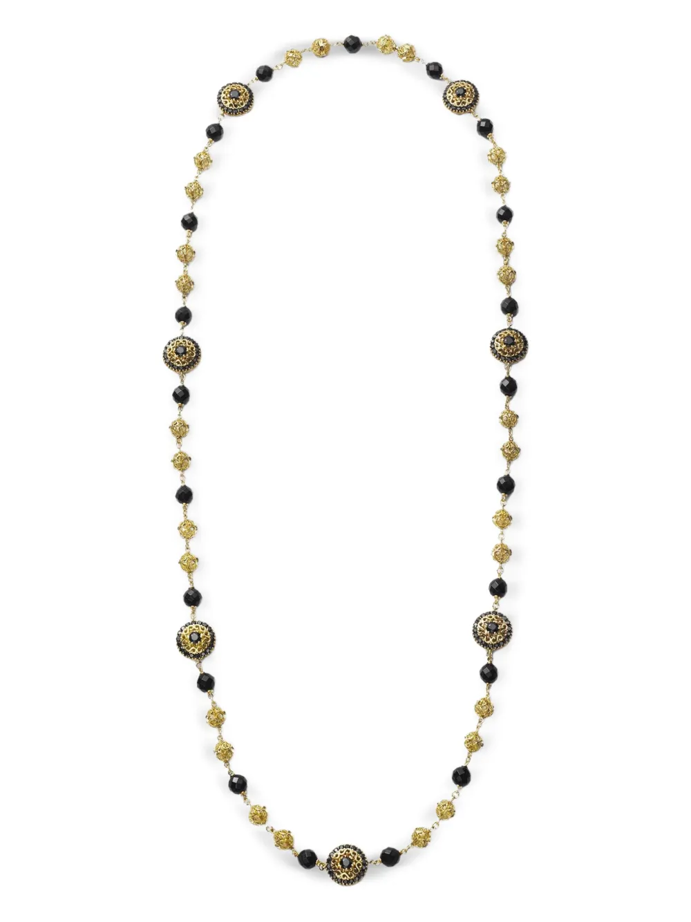 Dolce & Gabbana 18K yellow gold Sicily jade and black sapphire necklace | Gold | Image 1