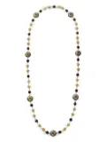 Dolce & Gabbana 18K yellow gold Sicily jade and black sapphire necklace
