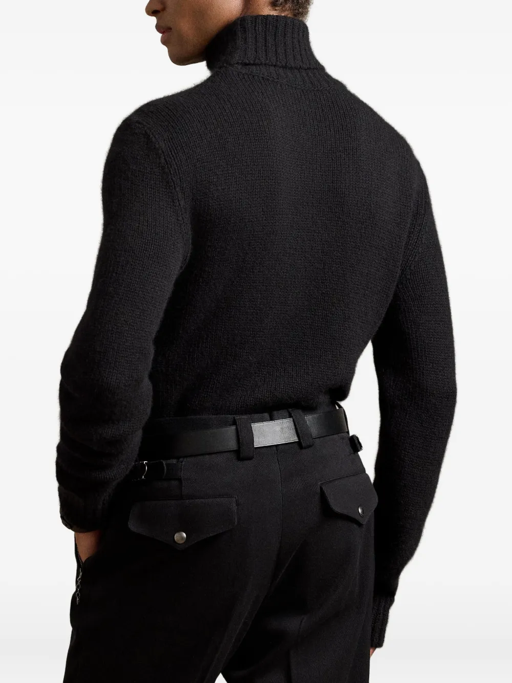 Ralph Lauren Purple Label Coltrui met borduurwerk Zwart