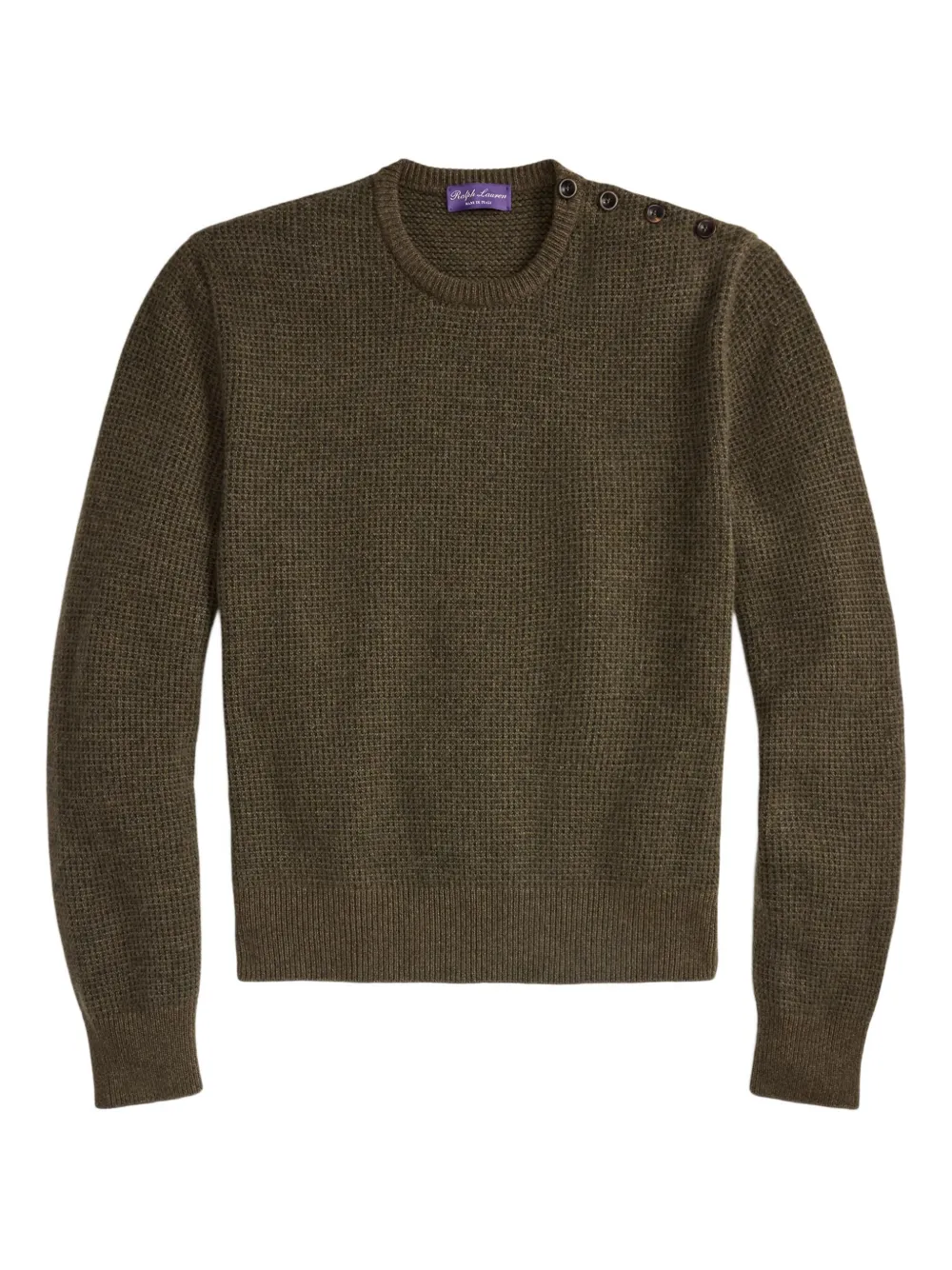 Ralph Lauren Purple Label バーズアイ ボタン セーター - グリーン Ralph Lauren Purple Label バーズアイ ボタン セーター - グリーン