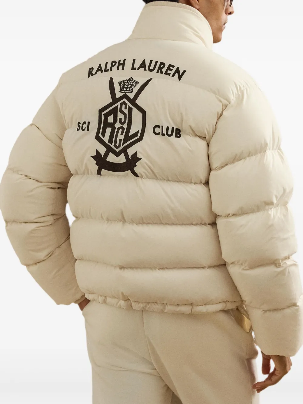 Ralph Lauren Purple Label Emerson gewatteerd bomberjack Beige