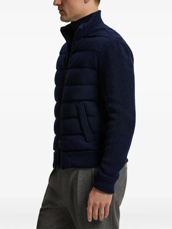 Ralph Lauren Purple Label ribbed-sleeves Quilted Jacket | Blue