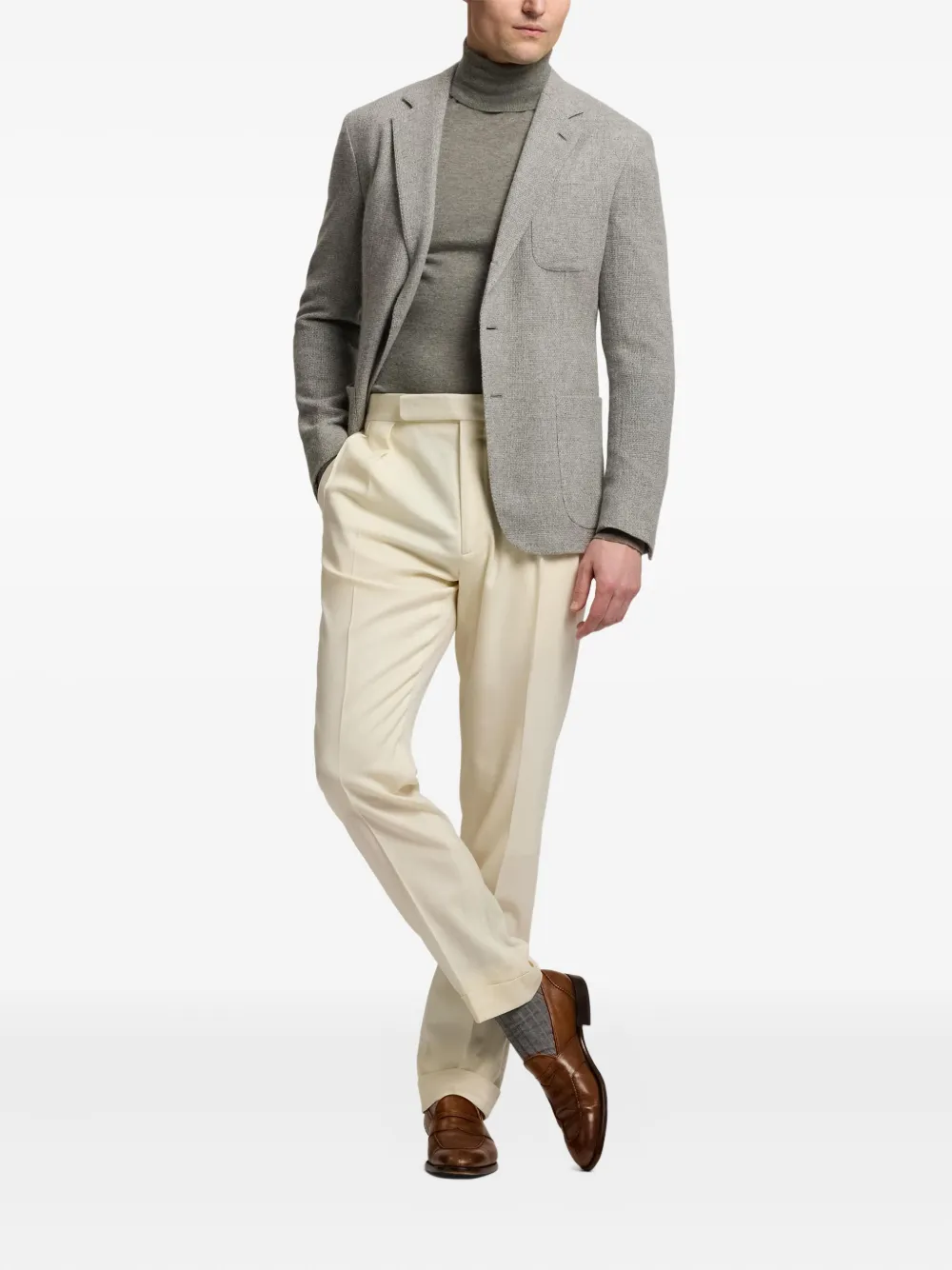 Ralph Lauren Purple Label Blazer met enkele rij knopen Grijs