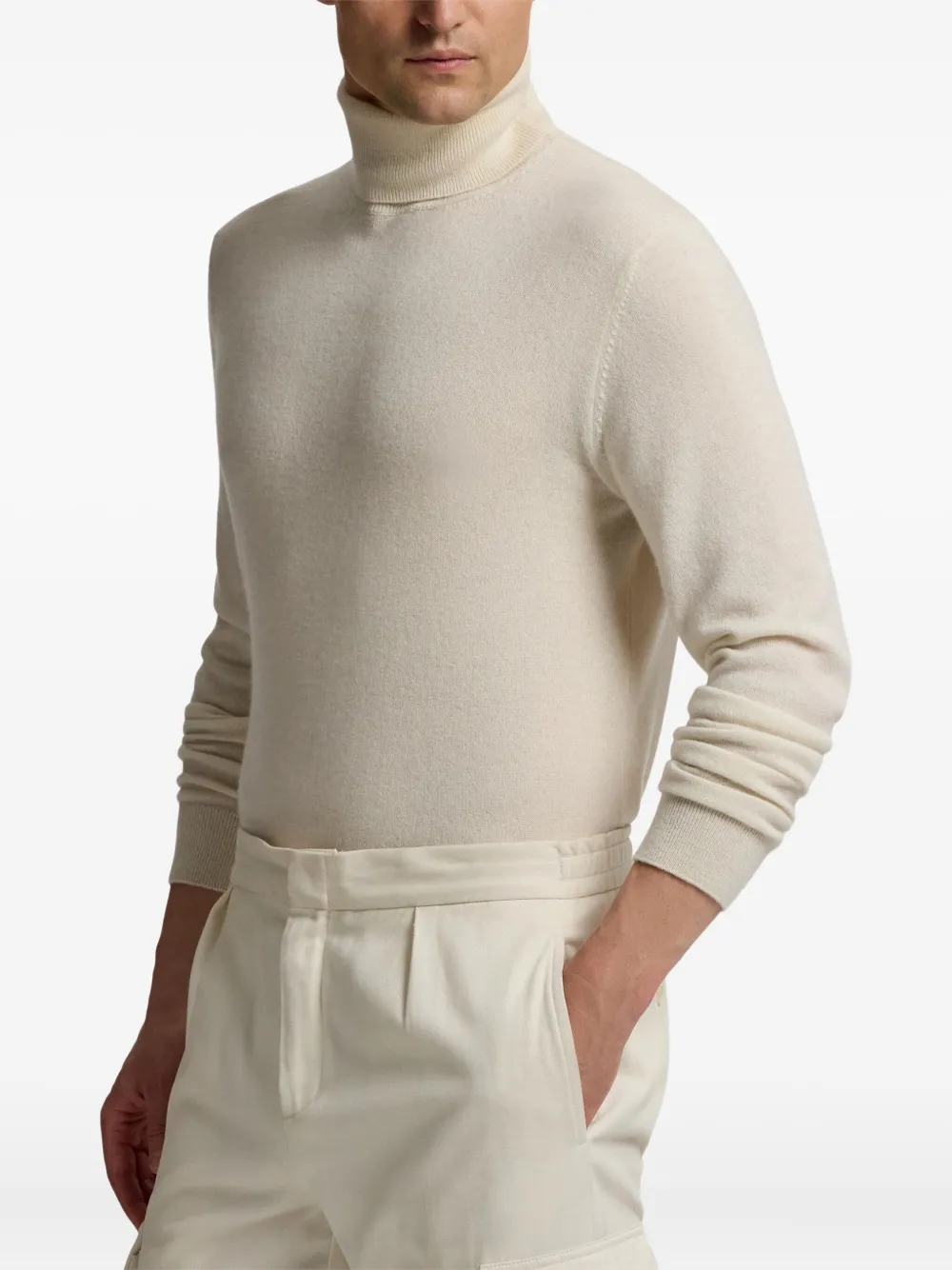 Ralph Lauren Purple Label Kasjmier coltrui Wit