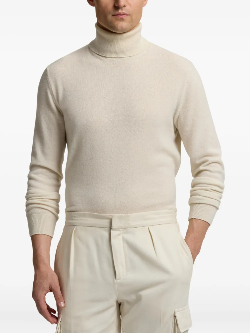 Ralph Lauren Purple Label Kasjmier coltrui Wit