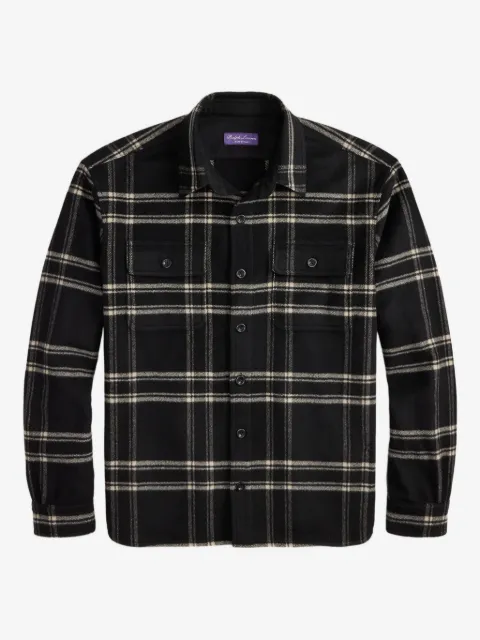Ralph Lauren Purple Label camisa manga larga con cuadros estampados
