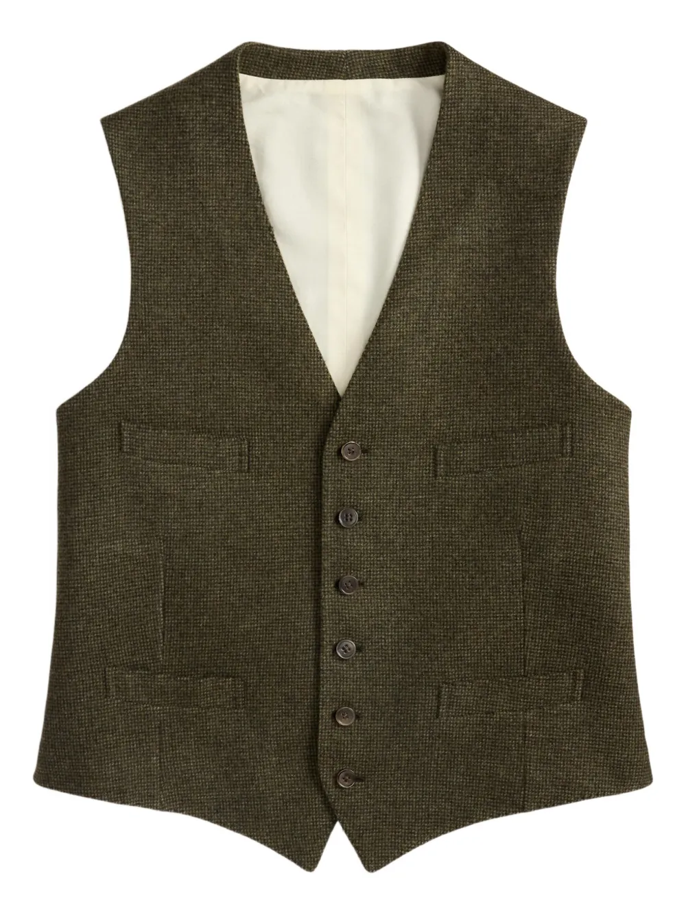 Ralph Lauren Textured Weave Waistcoat In Green