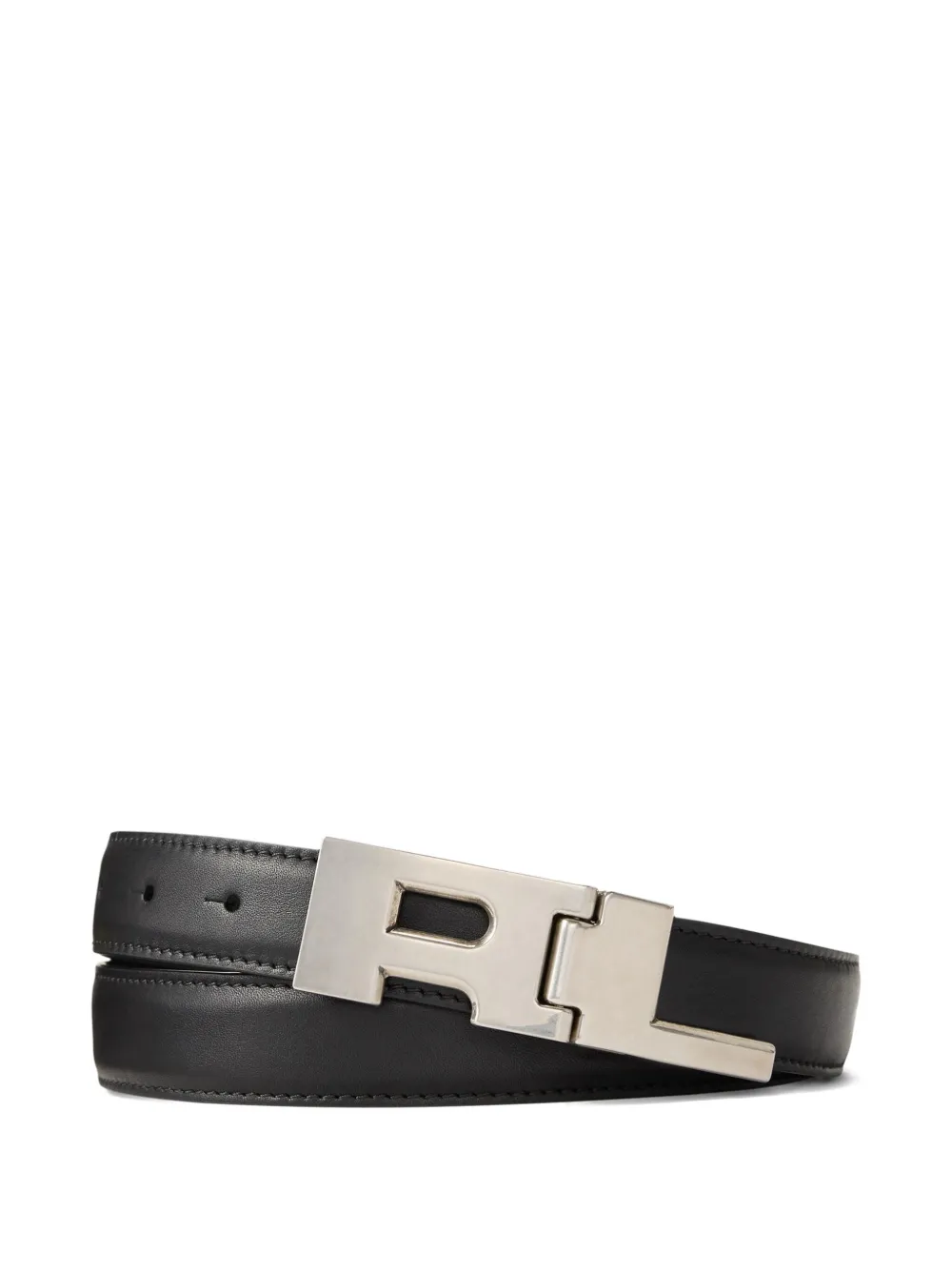Ralph Lauren Purple Label ロゴバックル レザーベルト - ブラック Ralph Lauren Purple Label ロゴバックル レザーベルト - ブラック