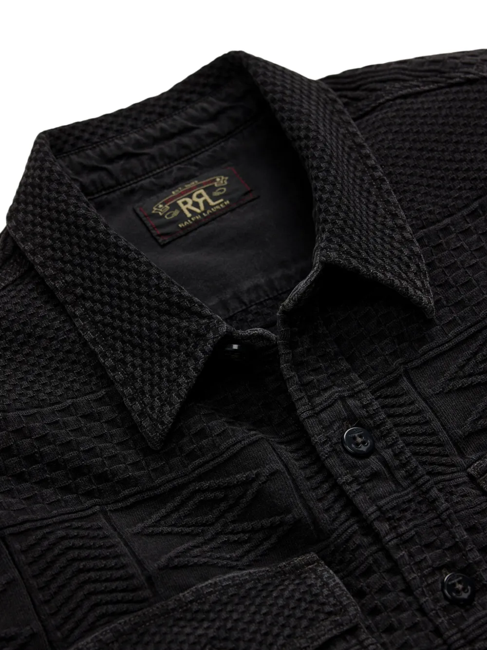 Ralph Lauren RRL Julius overhemd met jacquard-patroon Zwart