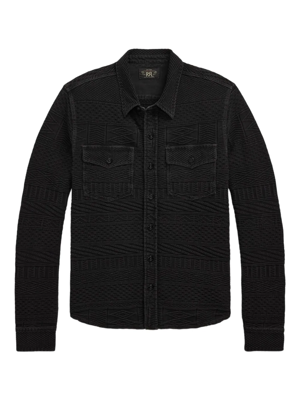Ralph Lauren RRL Julius overhemd met jacquard-patroon Zwart