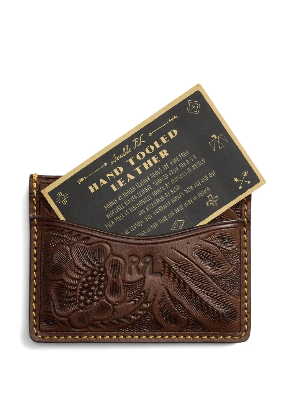 Ralph Lauren RRL Handgemaakte leren pasjeshouder Bruin