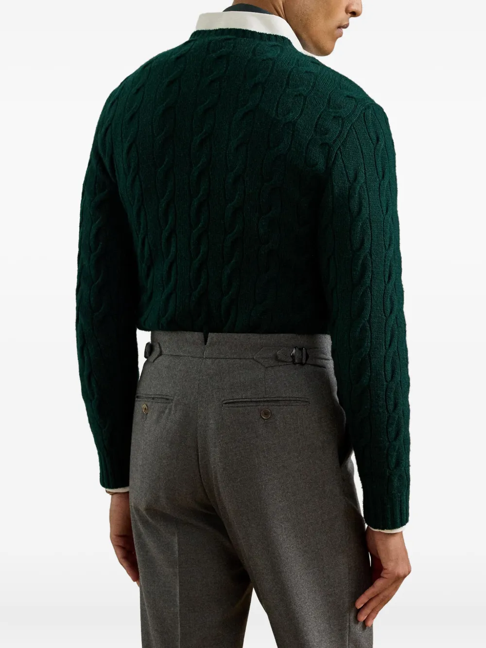 Ralph Lauren Purple Label cable-knit jumper Groen