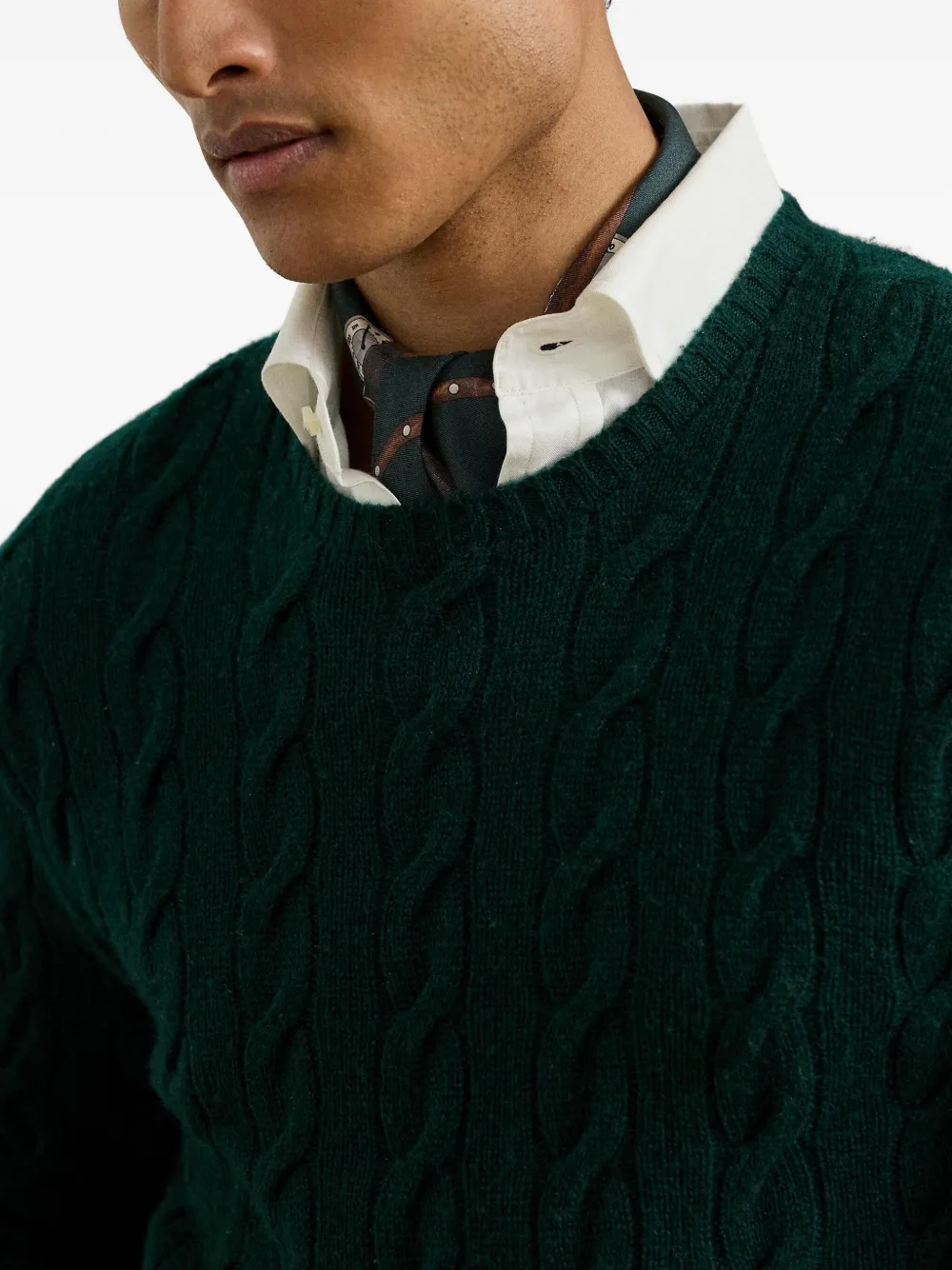 Ralph Lauren Purple Label cable-knit jumper Groen