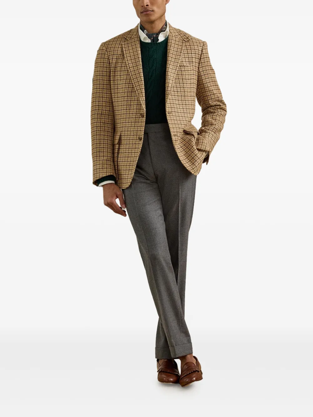 Ralph Lauren Purple Label cable-knit jumper Groen