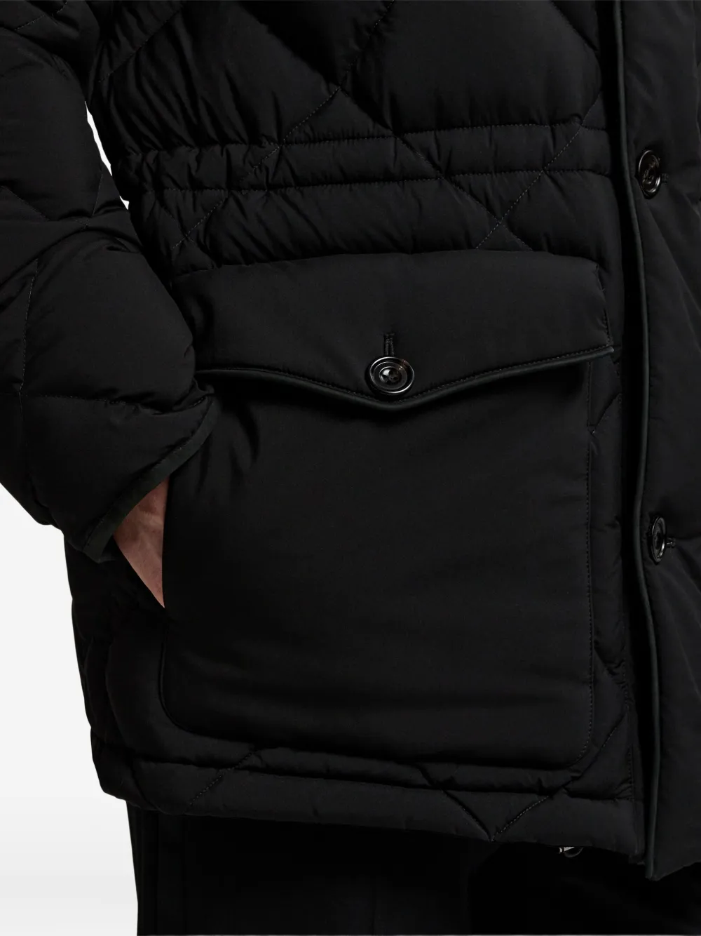 Ralph Lauren Purple Label Gewatteerd jack met capuchon Zwart