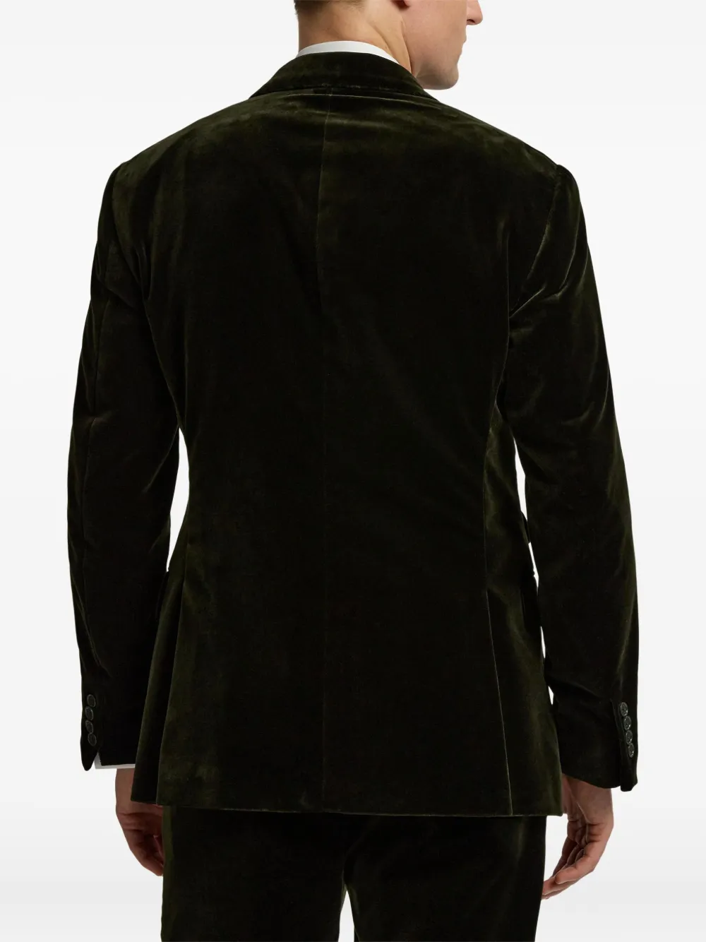 Ralph Lauren Velvet Single-breasted Blazer In Green