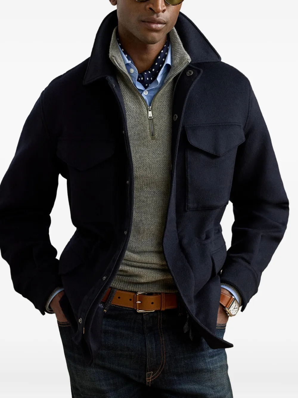 Ralph Lauren Purple Label Favola jack met cargo zak Blauw