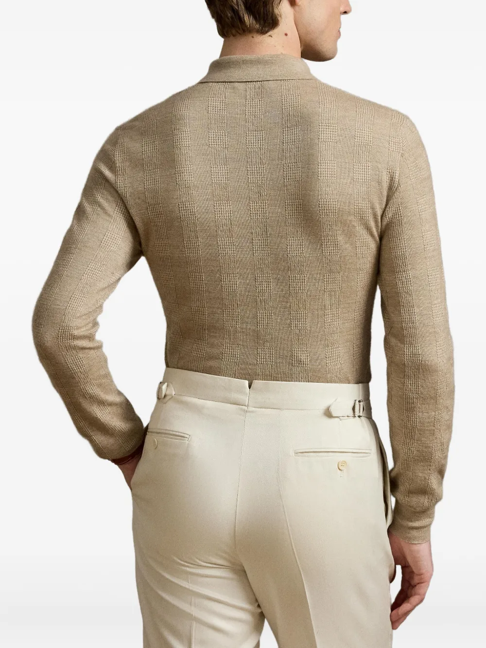 Ralph Lauren Purple Label Geruit poloshirt Beige