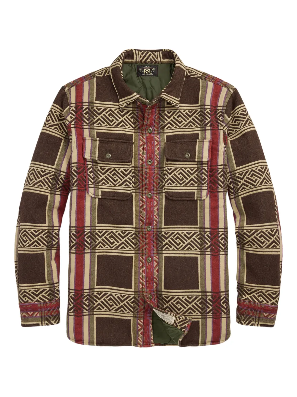 Rrl Checked Padded Shirt Jacket In Multi