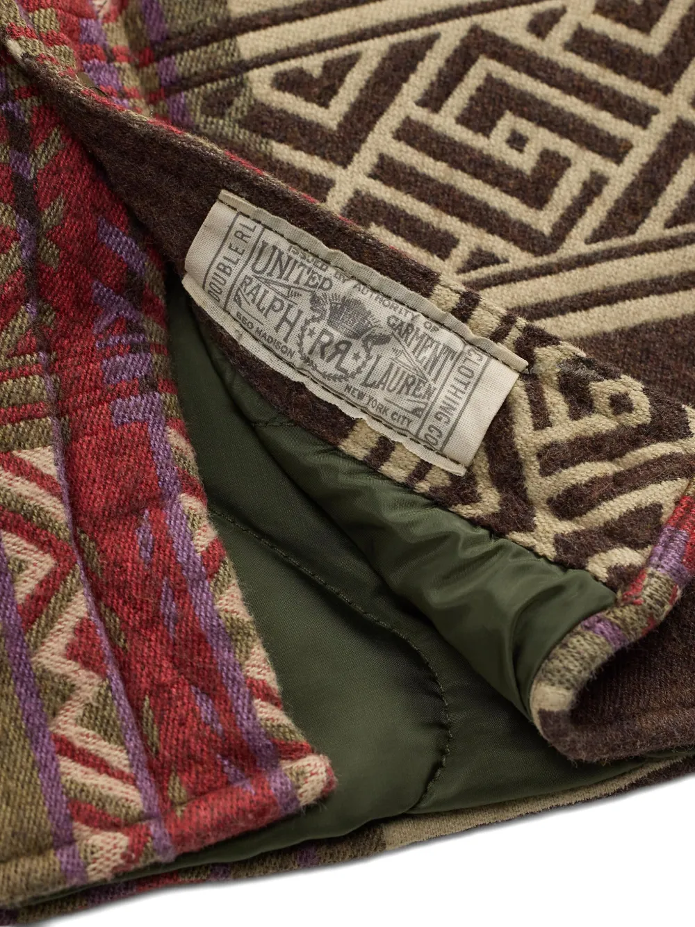 Ralph Lauren RRL Geruit gewatteerde shirtjack Bruin