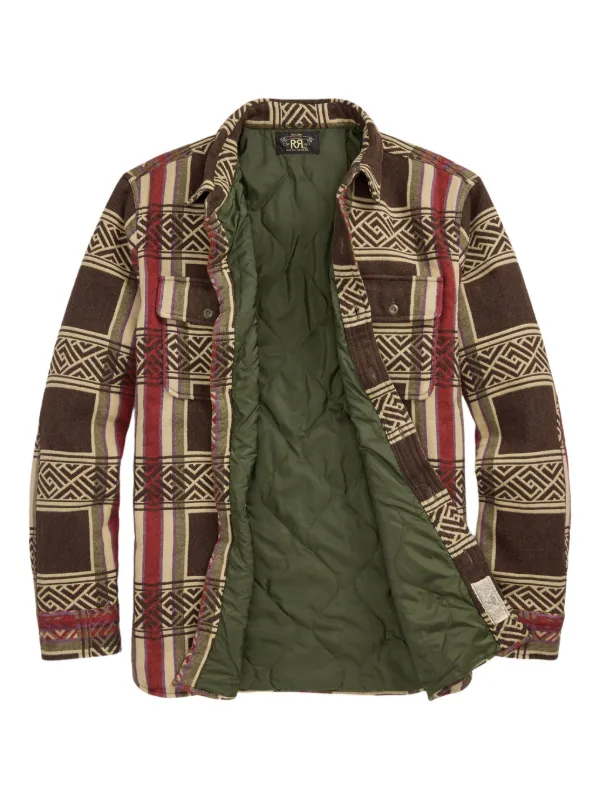 Ralph Lauren RRL Checked Padded Shirt Jacket | Brown | FARFETCH