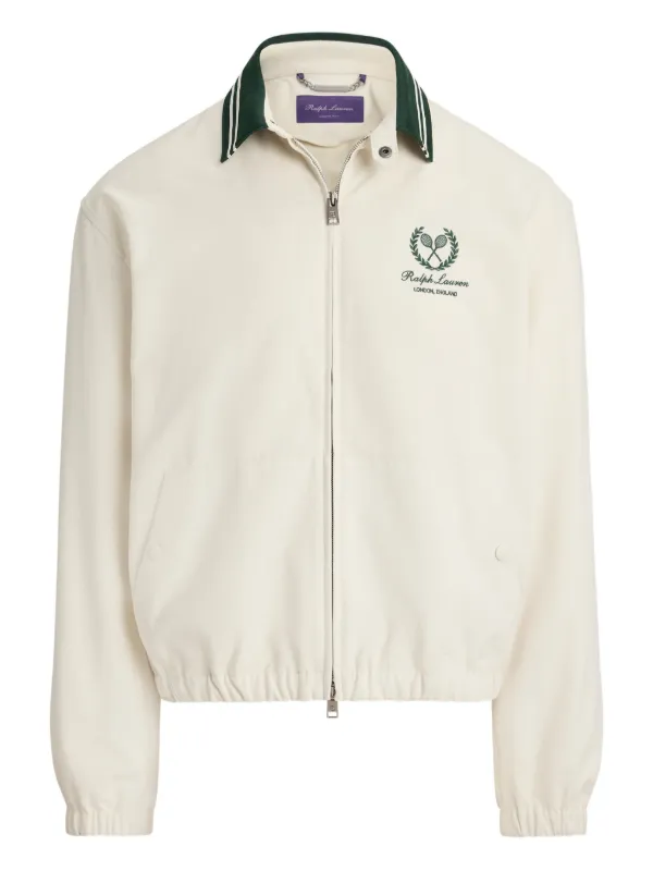 Ralph Lauren Purple Label embroidered-logo Bomber Jacket White