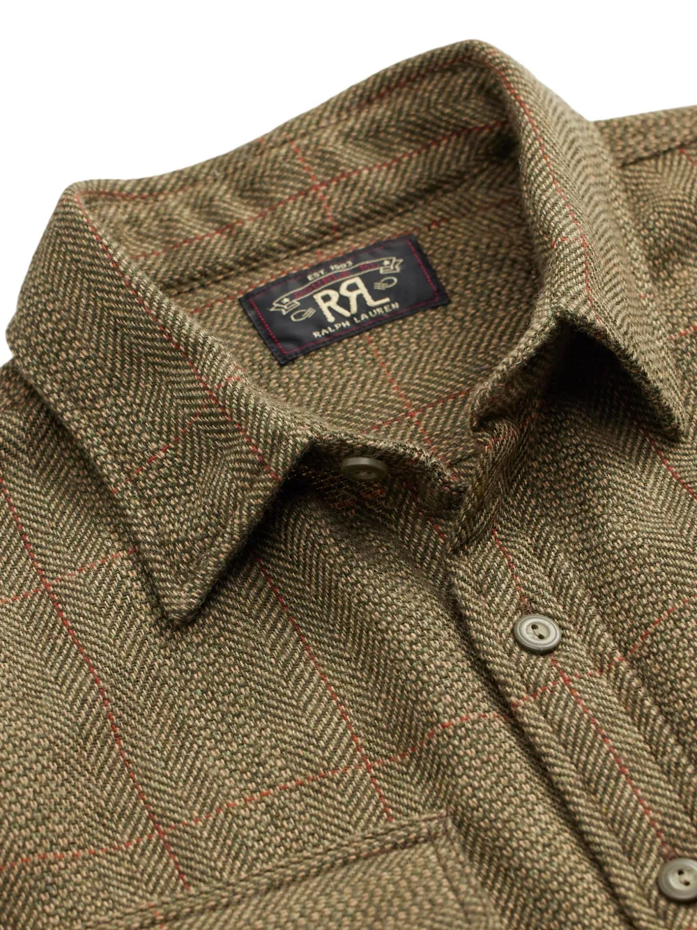 Ralph Lauren RRL Grayson geruit button-up overhemd Bruin