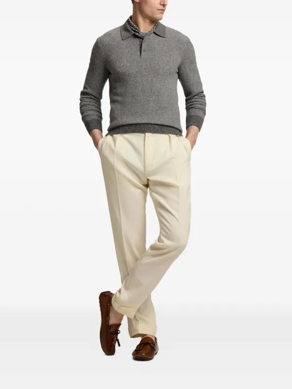 Ralph Lauren Purple Label Cashmere Polo Shirt | Grey | FARFETCH