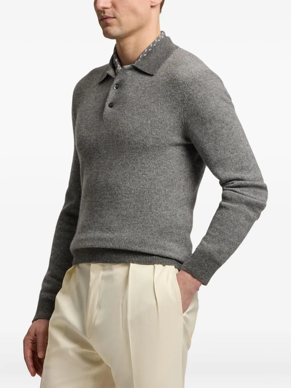 Ralph Lauren Purple Label Kasjmier poloshirt Grijs