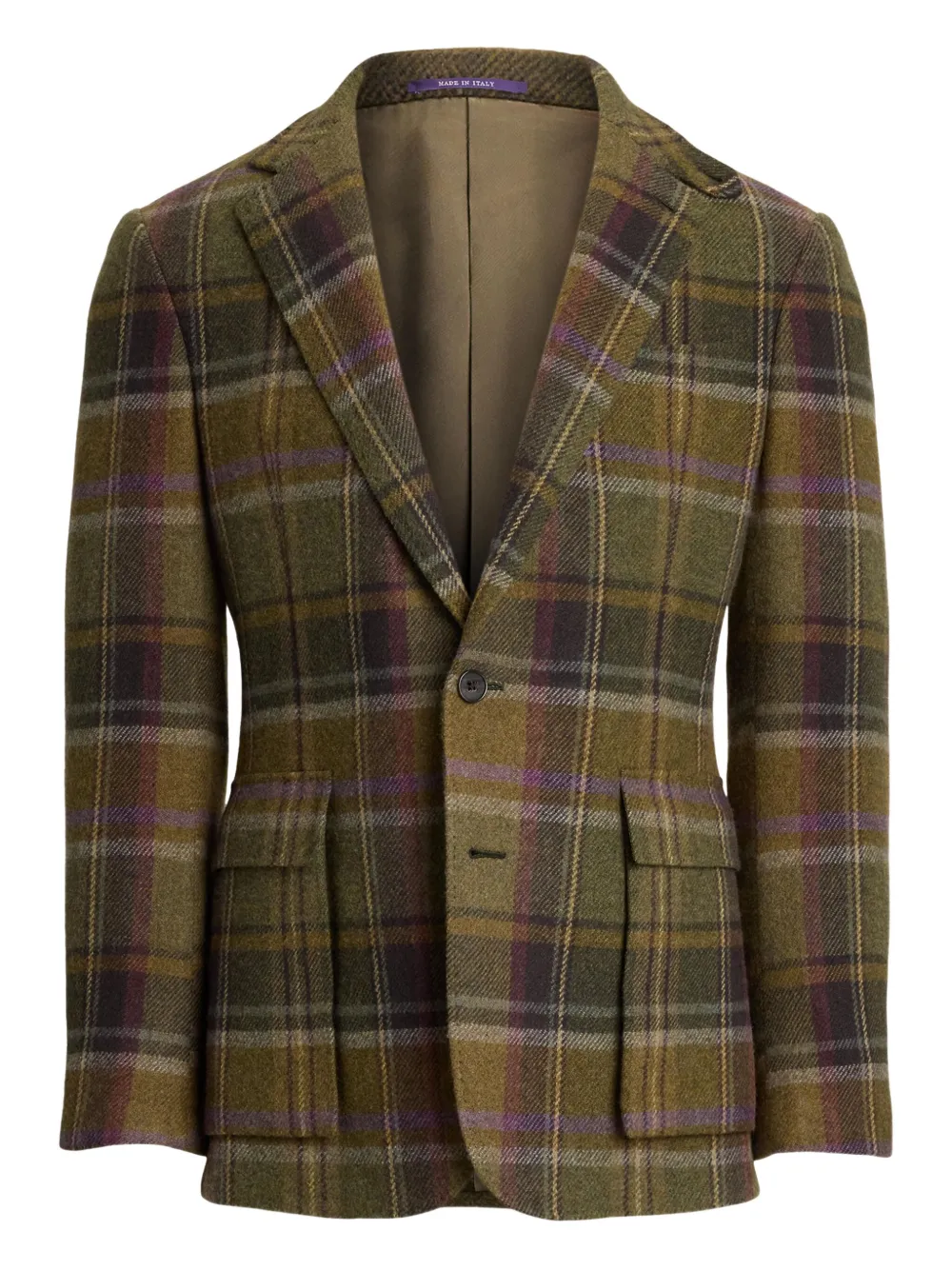 Ralph Lauren Purple Label チェック シングルジャケット - ブラウン