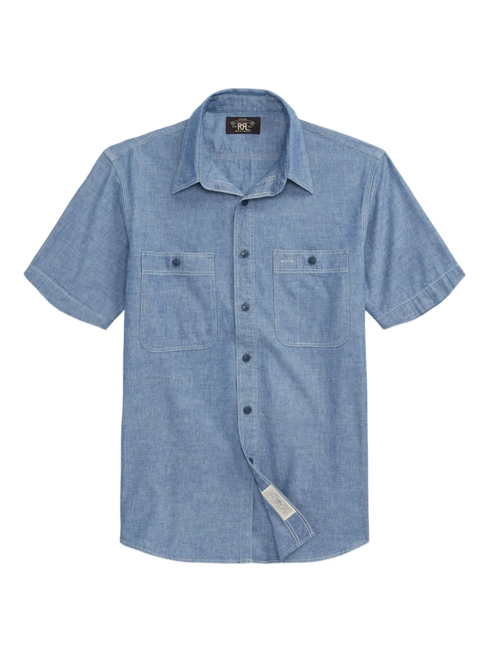 Rrl Button-up Chambray Shirt In Blue