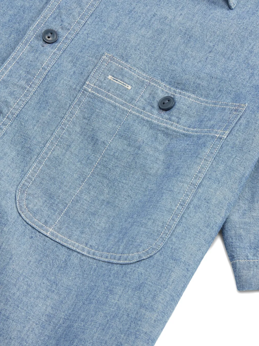 Rrl Button-up Chambray Shirt In Blue