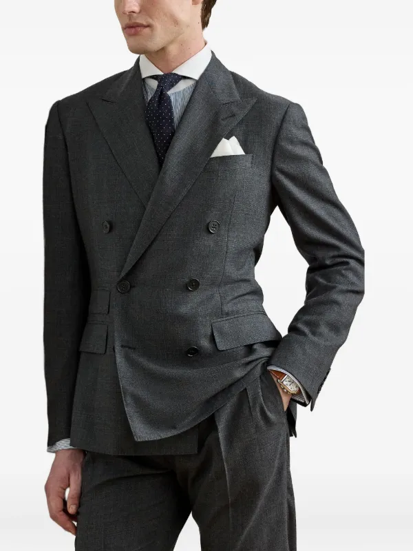 Ralph Lauren Purple Label double-breasted Tailored Blazer | Grey