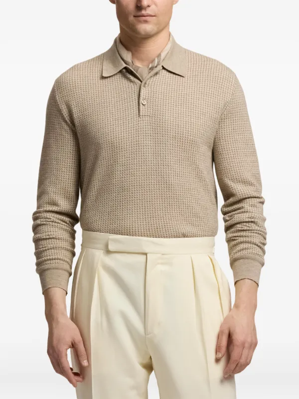 Ralph Lauren Purple Label ニット ポロシャツ | ニュートラル