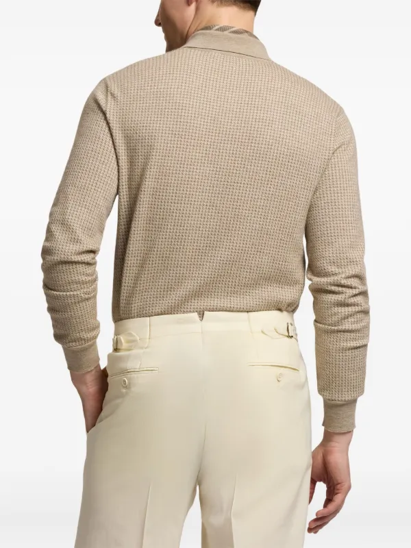 Ralph Lauren Purple Label Knitted Polo Shirt | Neutrals | FARFETCH